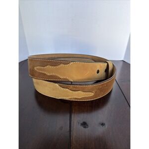 Justin Brown Men's Western Leather Belt No Buckle Included SZ 30 Made USA 53707